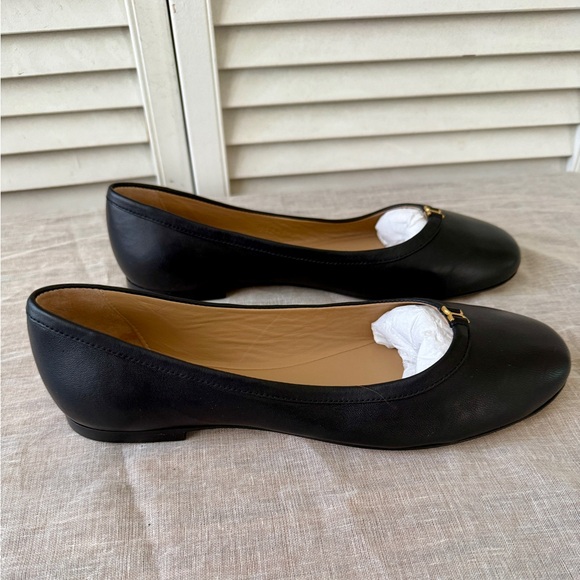 NEW Chloé Black Leather Ballet Flats - Picture 2 of 11